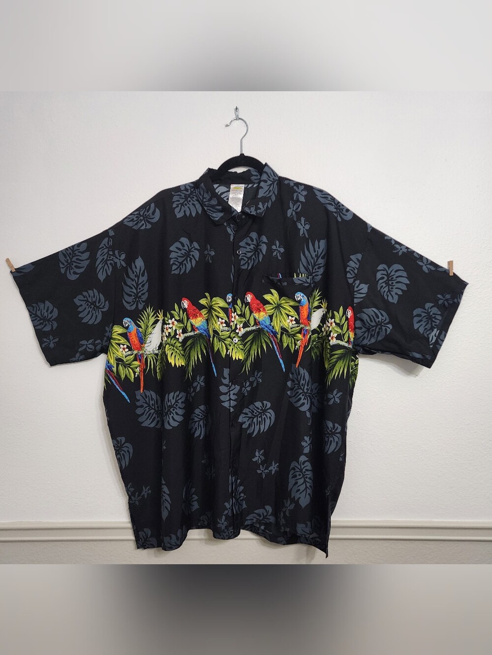 RIMA Parrot Hawaiian Button Down Shirt Mens 3XL  Colorful EUC